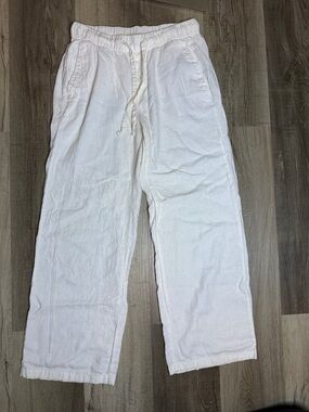 OLD NAVY High Rise White Linen Blend Wide Leg Pants Size XS